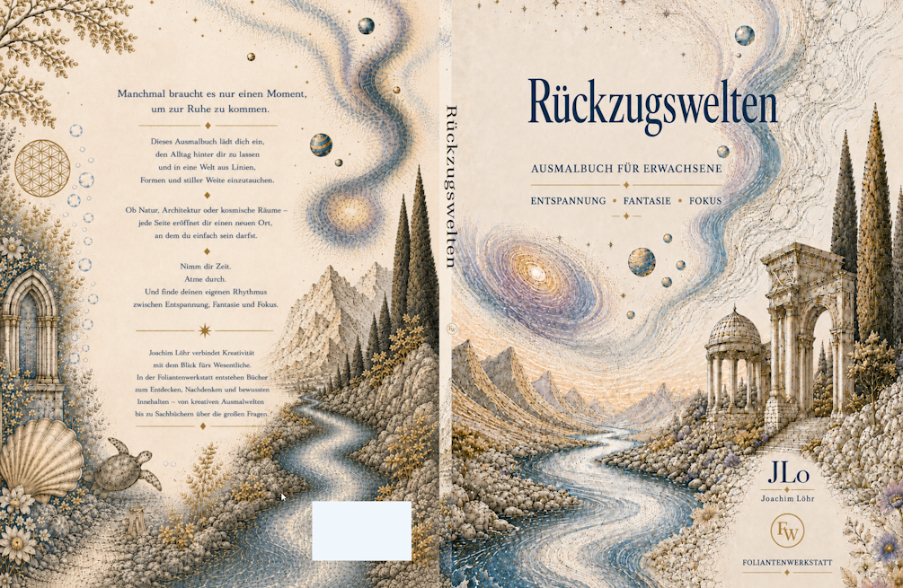 In dieser Sekunde & 2025 Aufklärung tut Not Coveransicht der Buchprojekte „In dieser Sekunde – Gemeinsam erdacht“ und „2025 – Aufklärung tut Not“ von Joachim Löhr (JLo).